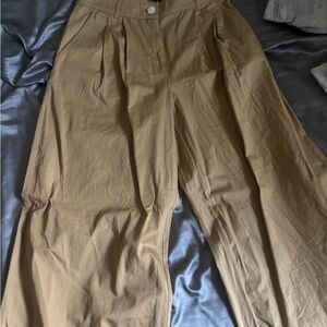 Stylish Tan Wide-Leg Pants